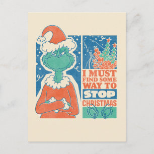 Carte Postale Grille Stop Christmas Vintage Graphic