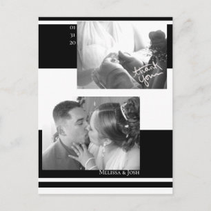 Carte Postale Grilles minimalistes Mariage noir et blanc