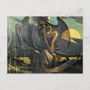 Carte Postale Grim Reaper attend avec Scythe