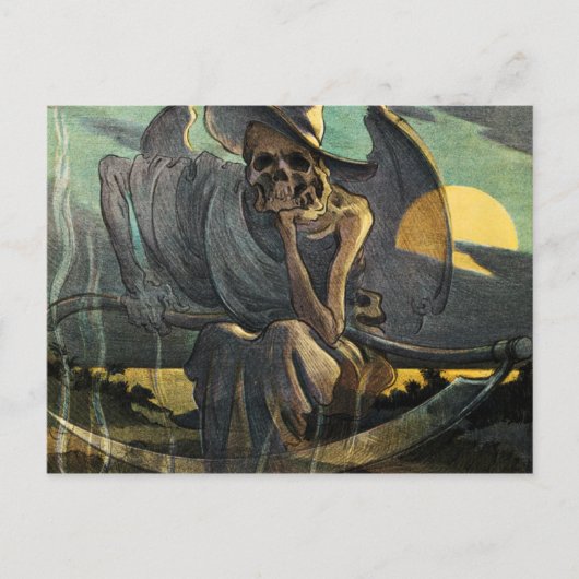 Carte Postale Grim Reaper attend avec Scythe (Devant)