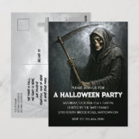 Carte Postale Grim Reaper Halloween Party Invitati