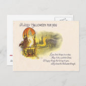 Carte Postale Grim Reaper Pleine lune Owl Witch Cauldron (Devant / Derrière)