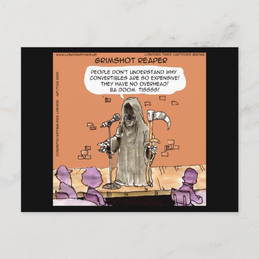 Carte Postale Grimshot Reaper Grim Reaper Standup Comic drôle (Devant)