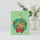 Carte Postale Grinch | Couronne de Noël de Max (Debout devant)