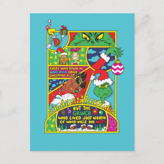 Carte Postale Grinch | Graphique de Bande Dessinée (Devant)