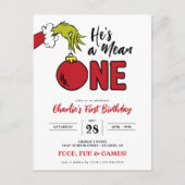 Carte Postale Grinch Il est méchant Anniversaire 1 an (Devant)