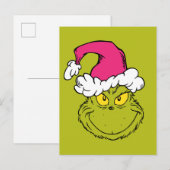 Carte Postale Grinch in Pink Santa Hat (Devant / Derrière)