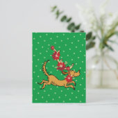 Carte Postale Grinch | Max Pointsettia de Noël (Debout devant)