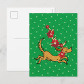 Carte Postale Grinch | Max Pointsettia de Noël (Devant / Derrière)