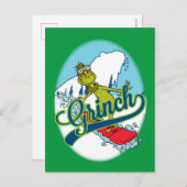 Carte Postale Grinch Snowboard (Devant / Derrière)