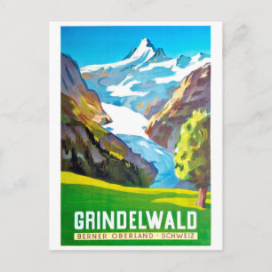 Carte Postale Grindelwald, sommet de montagne, Suisse, vintage