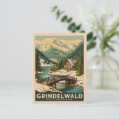 Carte Postale Grindelwald Suisse Alpes Retro (Debout devant)