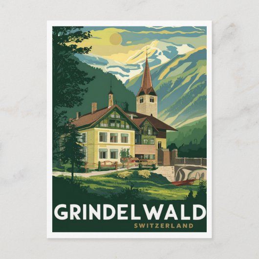 Carte Postale Grindelwald Suisse Alpes Vintage (Devant)
