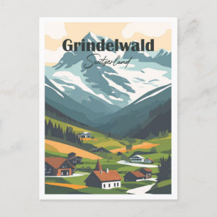Carte Postale Grindelwald Suisse Artwork Travel