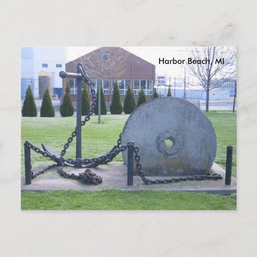 Carte Postale Grindstone et Ancres à Harbour Beach, MI Postcard (Devant)