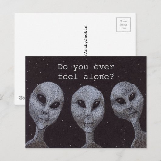 Carte Postale Gris Alien (Devant / Derrière)