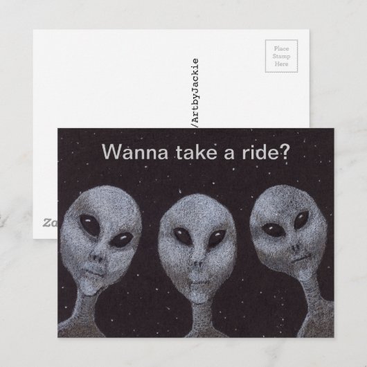 Carte Postale Gris Alien (Devant / Derrière)