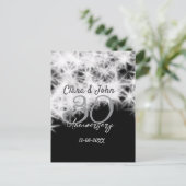 Carte Postale gris argent noir 30e anniversaire de mariage paill (Debout devant)