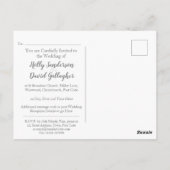 Carte Postale Gris argenté simple et Faire-part de mariage blanc (Dos)