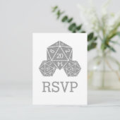 Carte postale Gris D20 Dice Réponse (Debout devant)