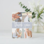 Carte Postale Gris esquissé | Merci photo Mariage (Debout devant)