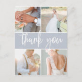 Carte Postale Gris esquissé | Merci photo Mariage (Devant)