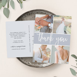 Carte Postale Gris esquissé Merci photo Mariage