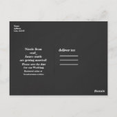 Carte Postale Gris foncé et or ENREGISTRER LA DATE Mariage Fianç (Dos)