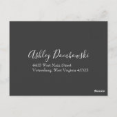 Carte Postale Gris foncé Pêche Mariage Floral moderne (Dos)