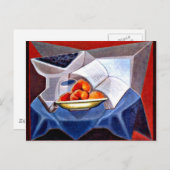 Carte Postale Gris - Fruits et livre (Devant / Derrière)