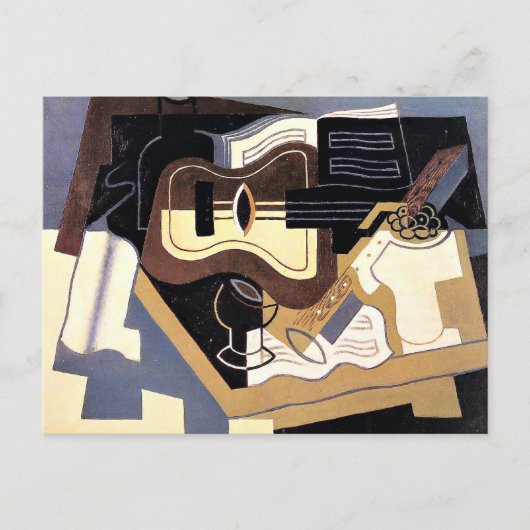 Carte Postale Gris - Guitare et Clarinet, art, (Devant)