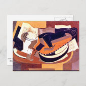 Carte Postale Gris - Guitare et compotier (Devant / Derrière)