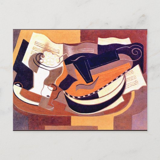 Carte Postale Gris - Guitare et compotier (Devant)