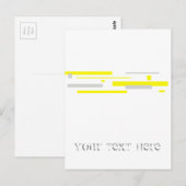 Carte Postale Gris Jaune Blocs Art Abstrait (Devant / Derrière)