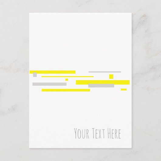 Carte Postale Gris Jaune Blocs Art Abstrait (Devant)