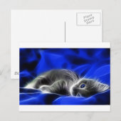 Carte Postale Gris Kitten Awakes (Devant / Derrière)