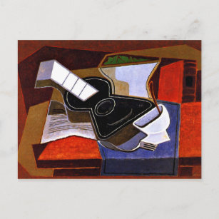 Carte Postale Gris - La Guitare Noire