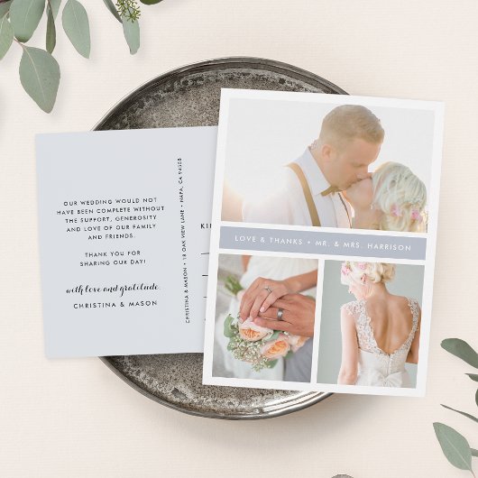 Carte Postale Gris | Merci photo Mariage