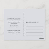 Carte Postale Gris | Merci photo Mariage (Dos)