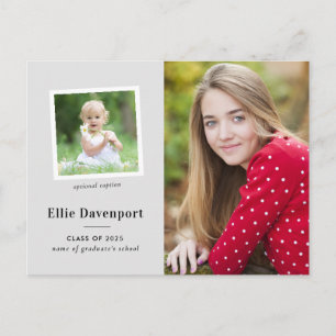 Carte Postale Gris Neutre Traditionnel Deux Diplômes Photo