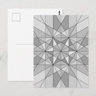 Carte Postale Gris noir blanc Motif Triangle mosaïque rétro
