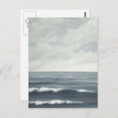 Carte postale Gris Ocean Waves (Devant / Derrière)