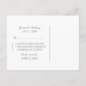 Carte postale Gris simple Chevron RSVP (Dos)
