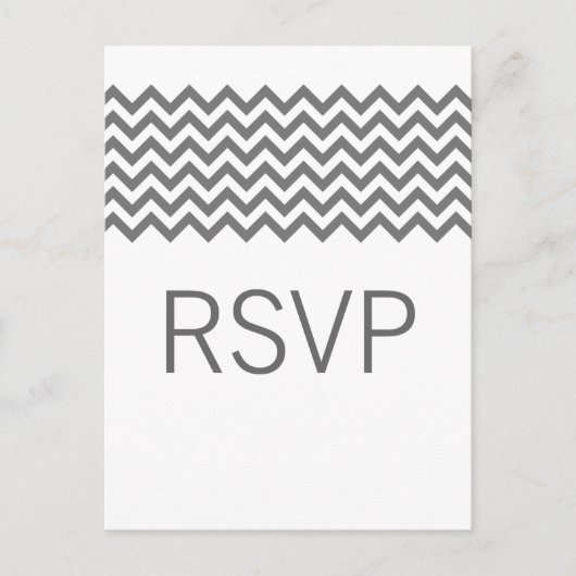 Carte postale Gris simple Chevron RSVP (Devant)