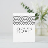 Carte postale Gris simple Chevron RSVP (Debout devant)