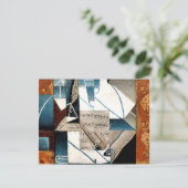 Carte Postale Gris - Stylo et tuyau (Debout devant)