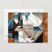 Carte Postale Gris - Stylo et tuyau (Devant / Derrière)