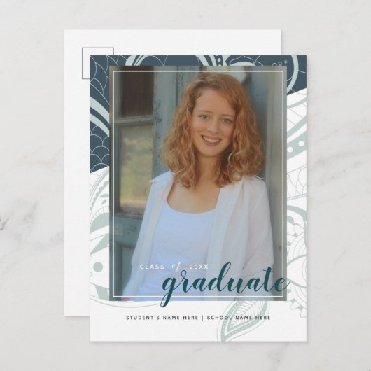 Carte postale Gris Turquoise (Devant / Derrière)