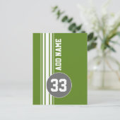 Carte Postale Gris vert Gris Gris Gris Grille Nom personnalisé N (Debout devant)