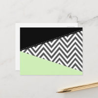 Gris Zigzag, Gris Chevron, Motif Zigzag, Menthe